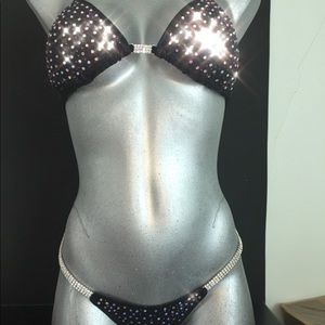 BRAND NEW! Black Swarovski Competition Bikini